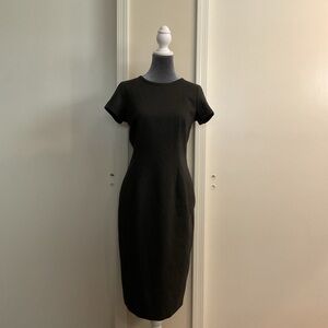 Ann Taylor Black Short-Sleeve Sheath Dress